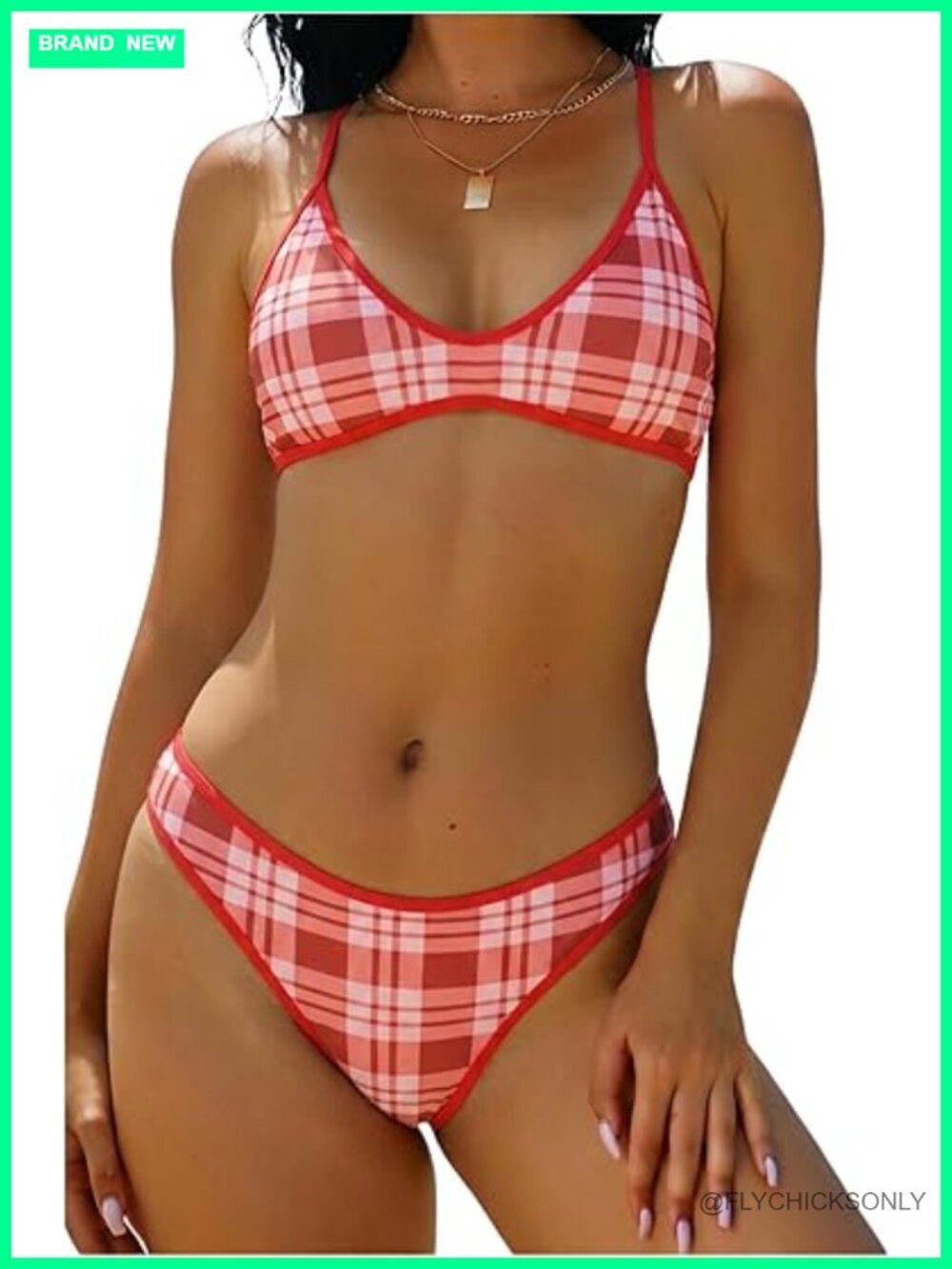 Padded Bralette Bikini Set Two Piece Swimsuit Tie Back High Cut